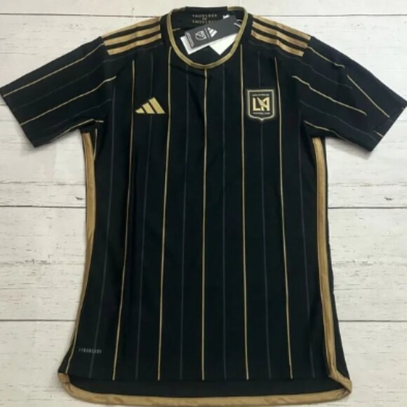 Adidas LAFC 2024/25 Home Jersey Black Mens Size Medium Slim Fit HZ6218 - Picture 1 of 8